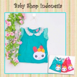 large PK130 Sleeveless Blouse Lace Left Bunny 59 Hijau copy